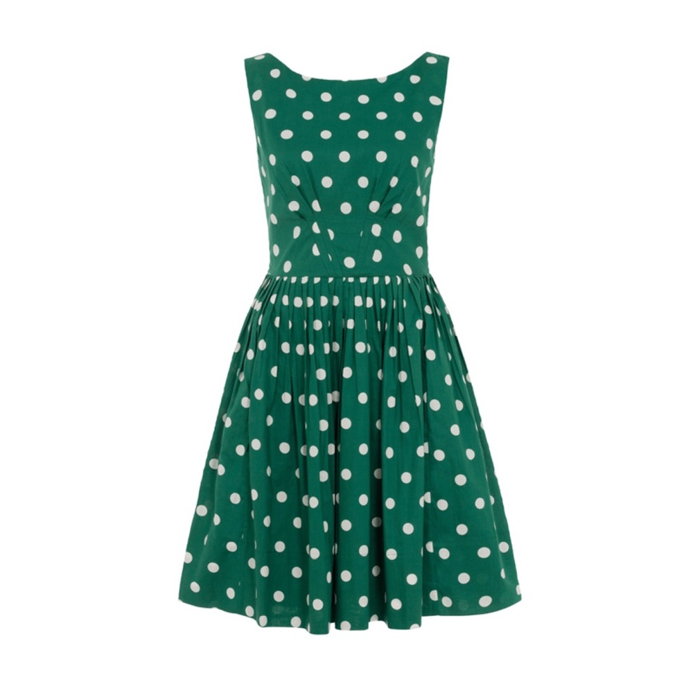 Emily and Fin Abigail Dress in White Polka Dots